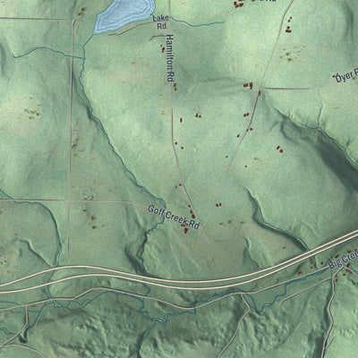Close-up 2 of the Avoca, New York map artwork