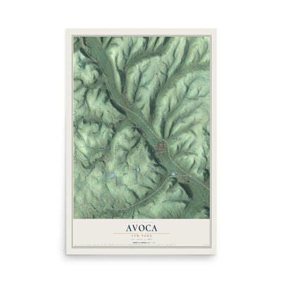 Avoca, New York map print, 12" x 18" Archival Matte Print mockup