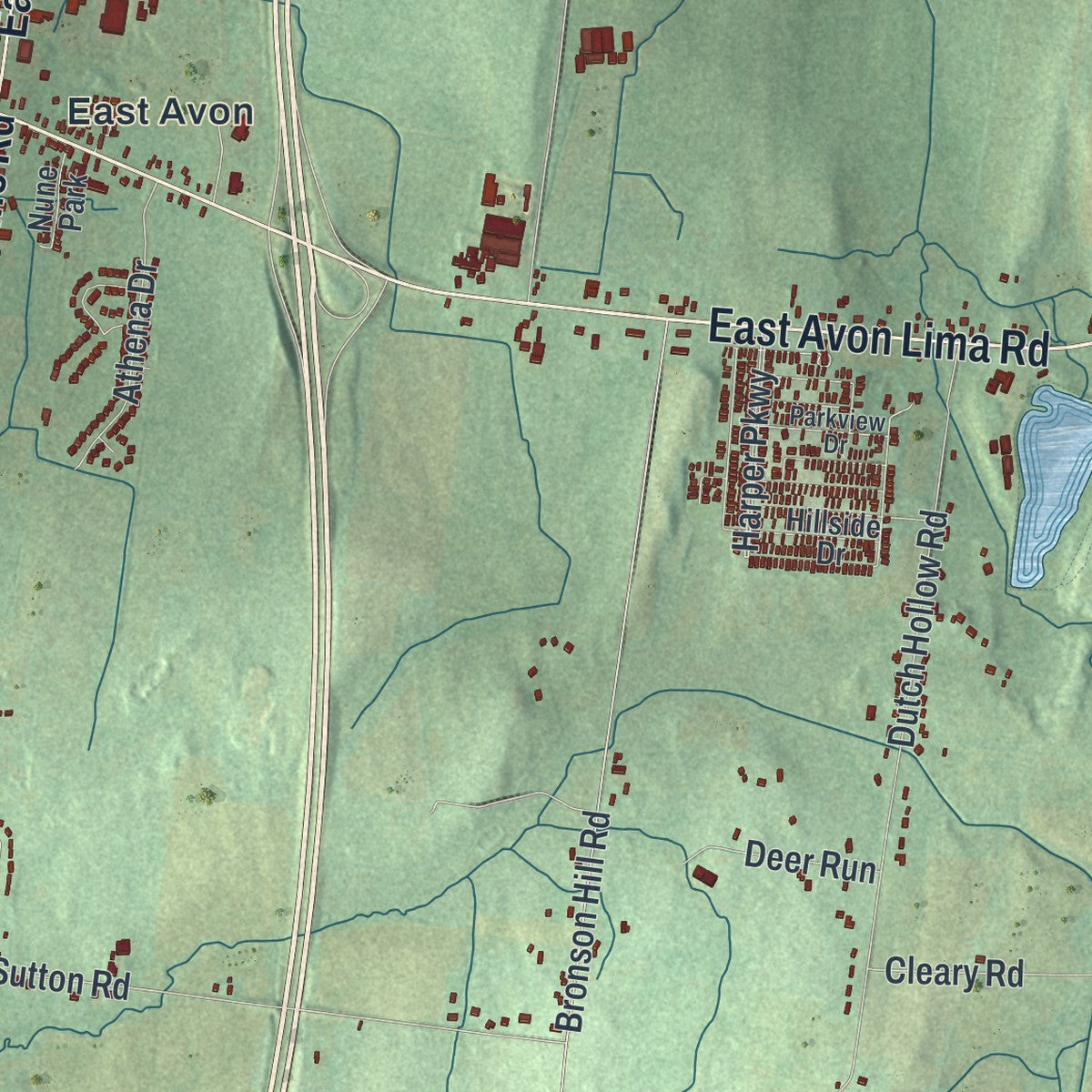 Close-up 1 of the Avon, New York map artwork