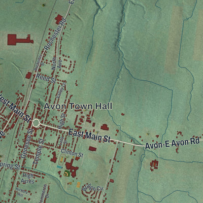 Close-up 2 of the Avon, New York map artwork