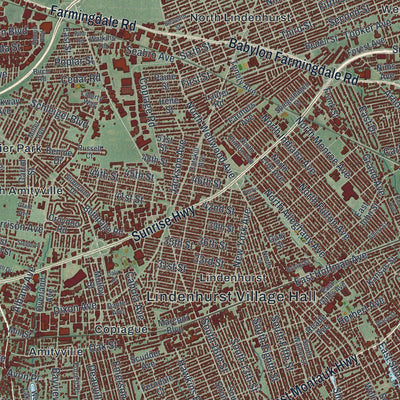 Close-up 1 of the Babylon, New York map artwork
