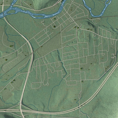 Close-up 2 of the Bainbridge, New York map artwork