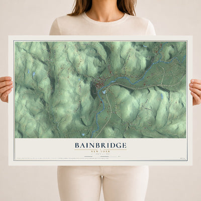 Bainbridge, New York map print, 18" x 24" Archival Matte Print mockup