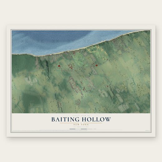 Baiting Hollow, New York map print, the full design