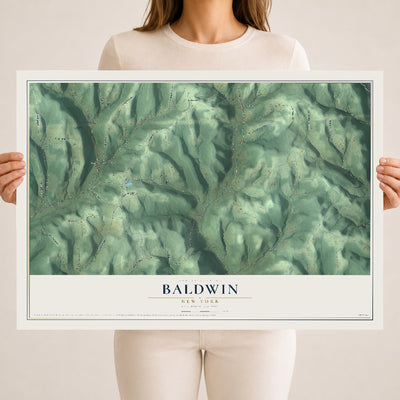 Baldwin, New York map print, 18" x 24" Archival Matte Print mockup