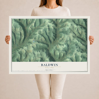 Baldwin, New York map print, 24" x 36" Archival Matte Print mockup