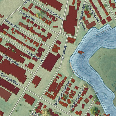 Close-up 2 of the Barnum Island, New York map artwork