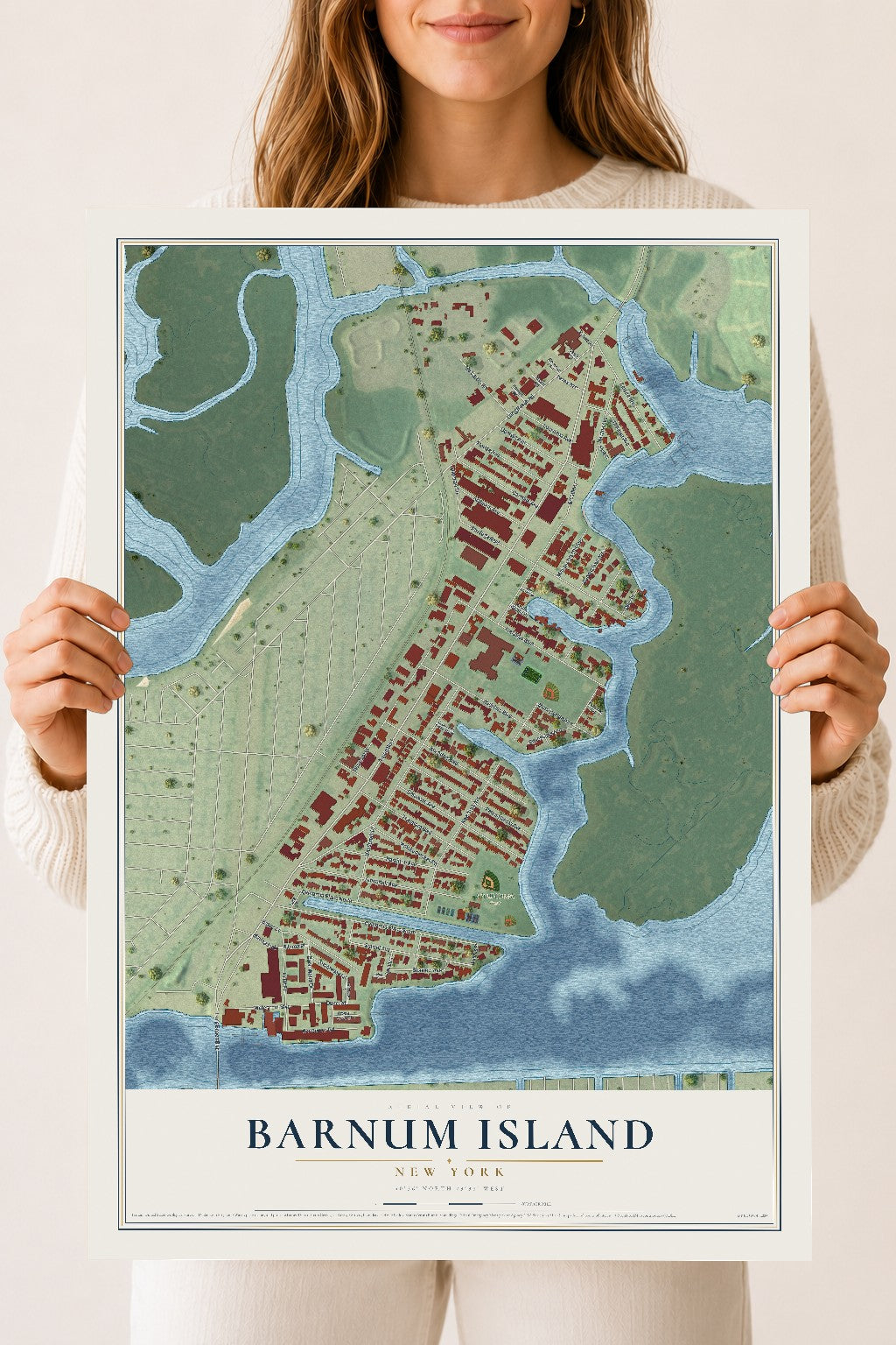 Barnum Island, New York map print, 18" x 24" Archival Matte Print mockup