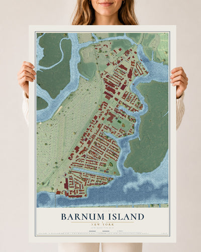 Barnum Island, New York map print, 24" x 36" Archival Matte Print mockup