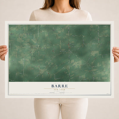 Barre, New York map print, 18" x 24" Archival Matte Print mockup