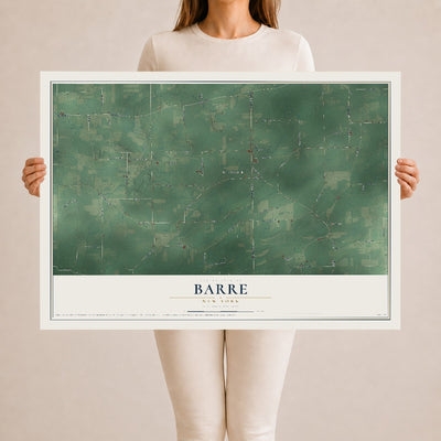 Barre, New York map print, 24" x 36" Archival Matte Print mockup
