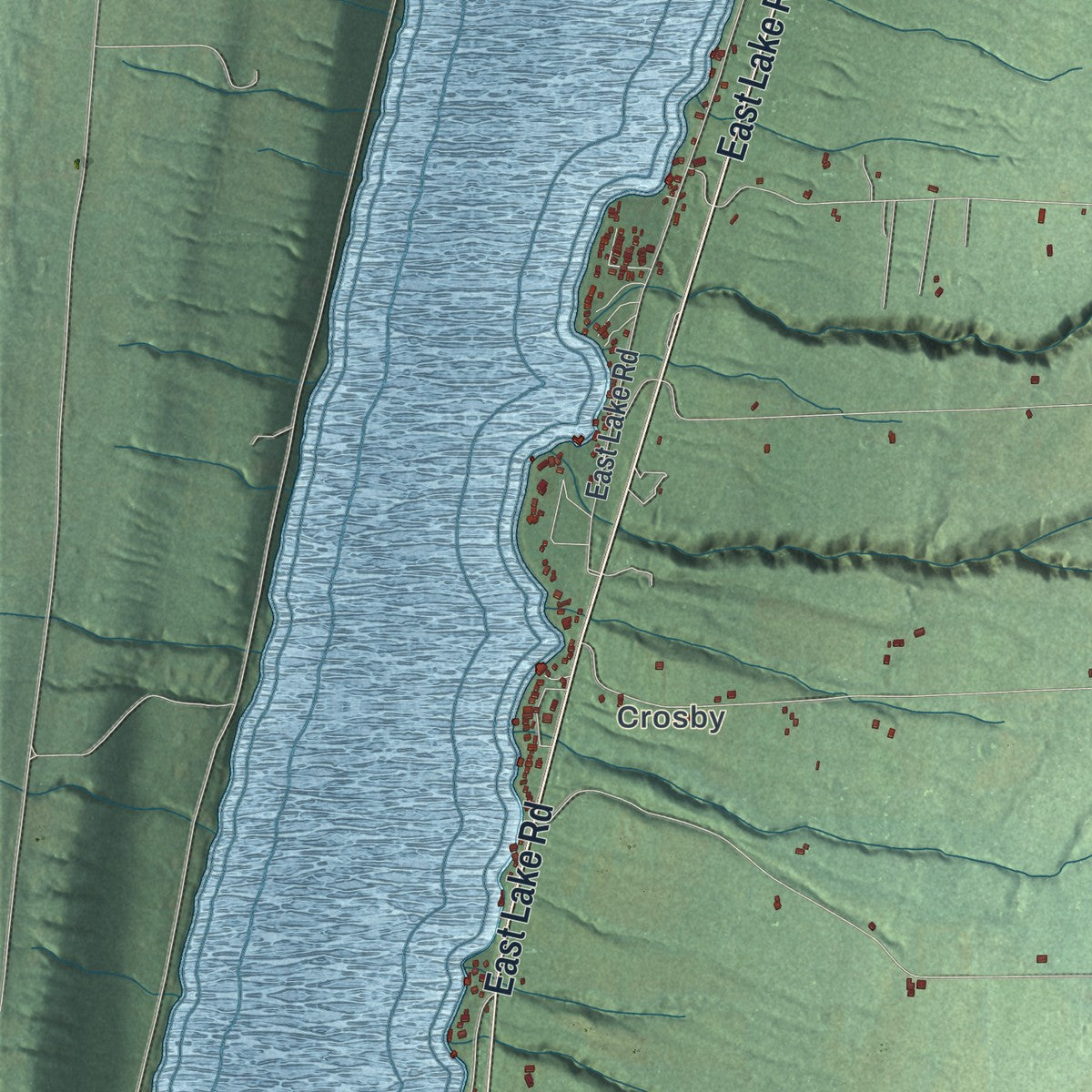 Close-up 1 of the Barrington, New York map artwork