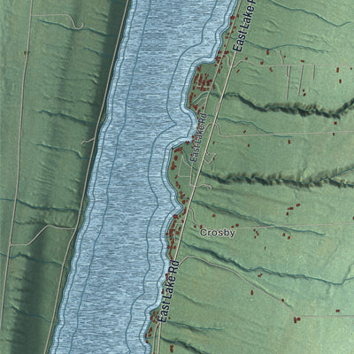 Close-up 1 of the Barrington, New York map artwork