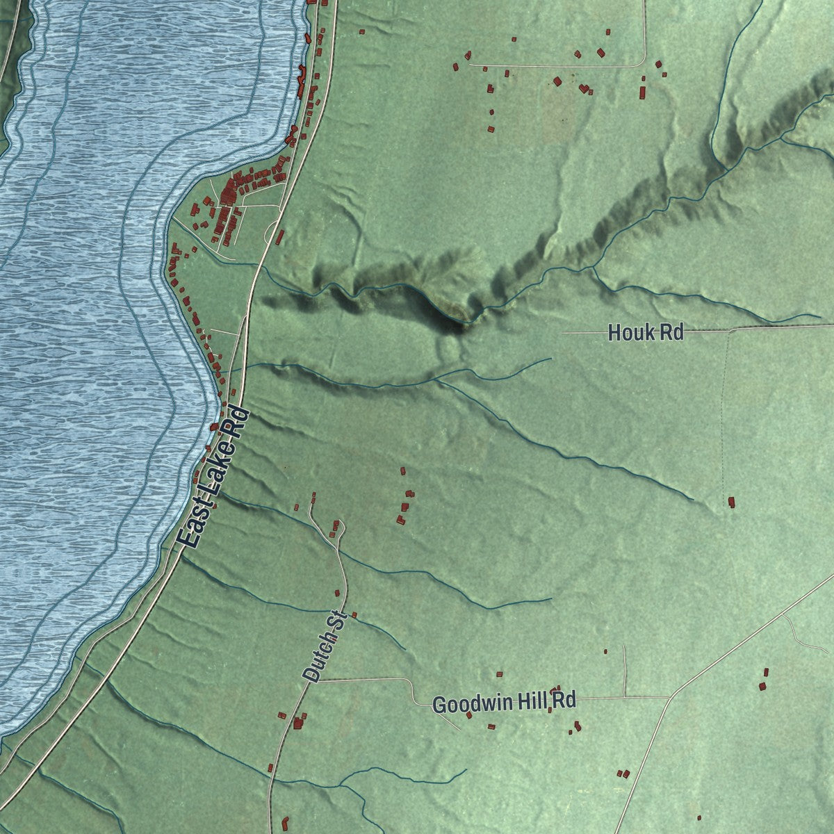 Close-up 2 of the Barrington, New York map artwork