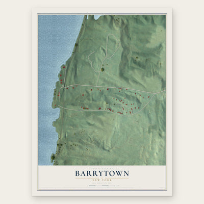 Barrytown, New York map print, the full design