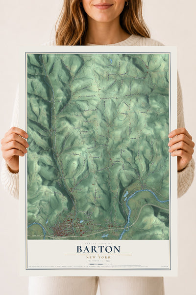 Barton, New York map print, 18" x 24" Archival Matte Print mockup