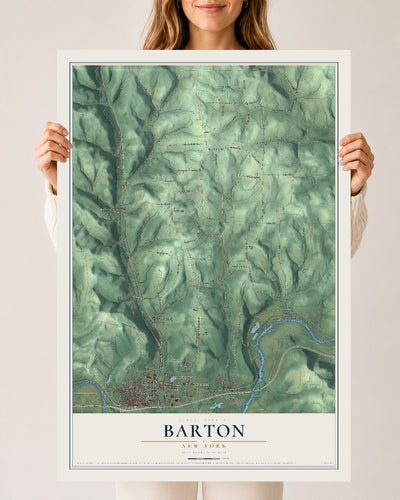 Barton, New York map print, 24" x 36" Archival Matte Print mockup