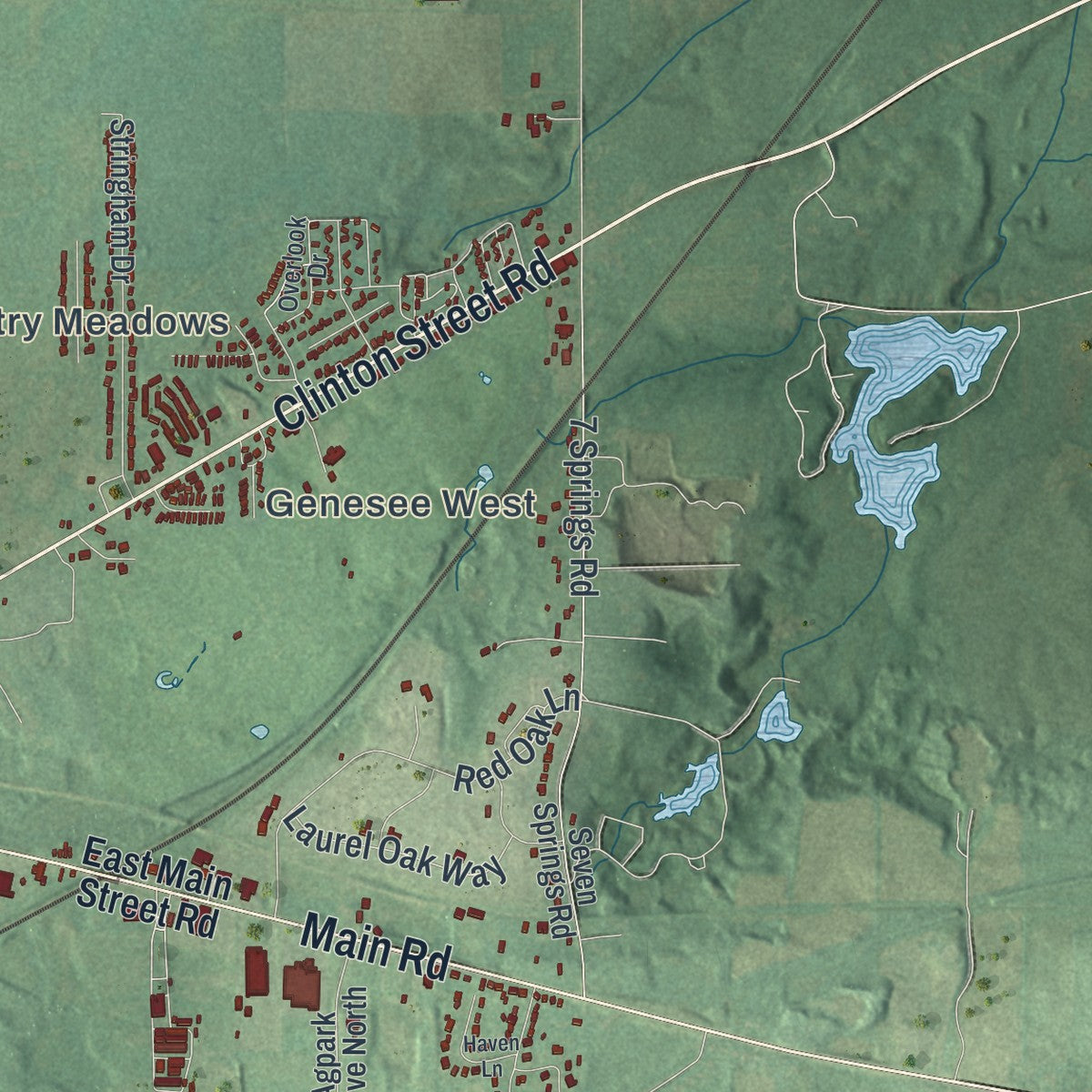 Close-up 1 of the Batavia Town (Genesee County), New York map artwork
