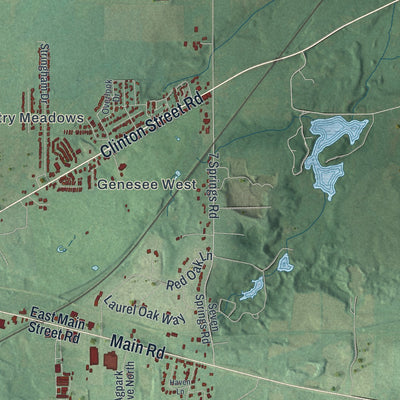 Close-up 1 of the Batavia Town (Genesee County), New York map artwork