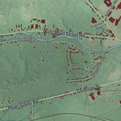Close-up 2 of the Batavia Town (Genesee County), New York map artwork