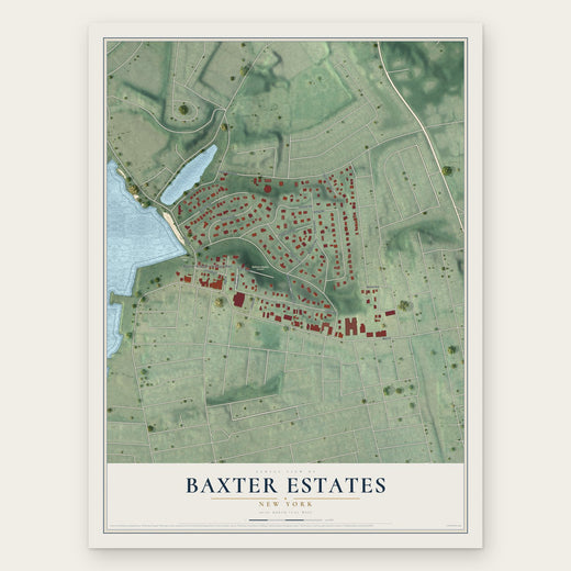 Baxter Estates, New York map print, the full design