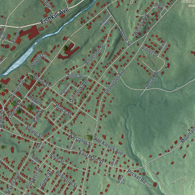 Close-up 2 of the Beacon, New York map artwork