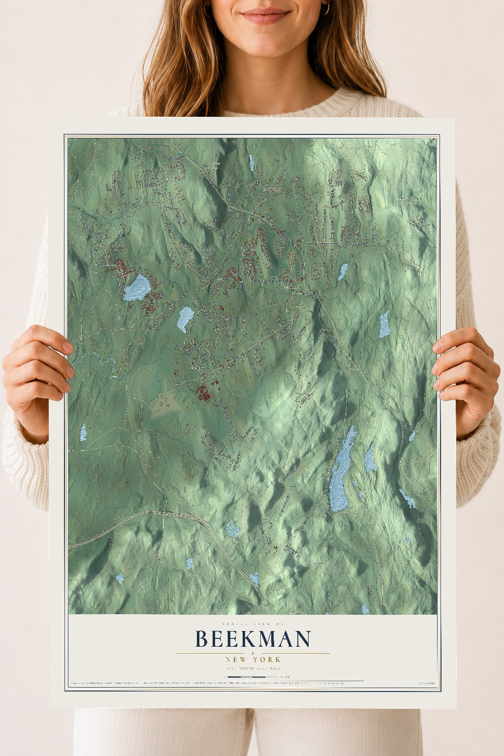 Beekman, New York map print, 18" x 24" Archival Matte Print mockup
