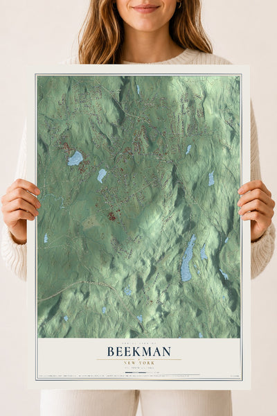Beekman, New York map print, 18" x 24" Archival Matte Print mockup