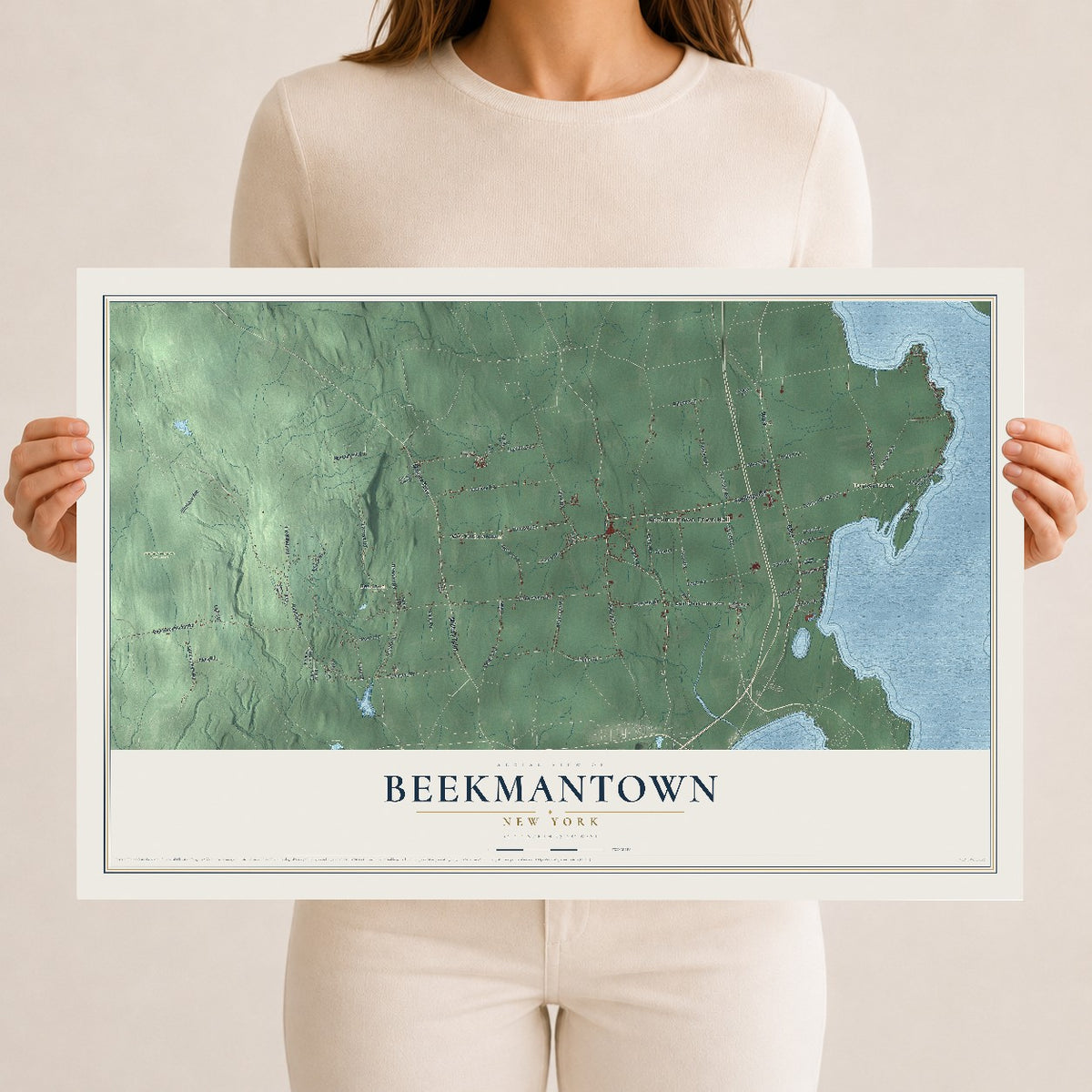 Beekmantown, New York map print, 12" x 18" Archival Matte Print mockup