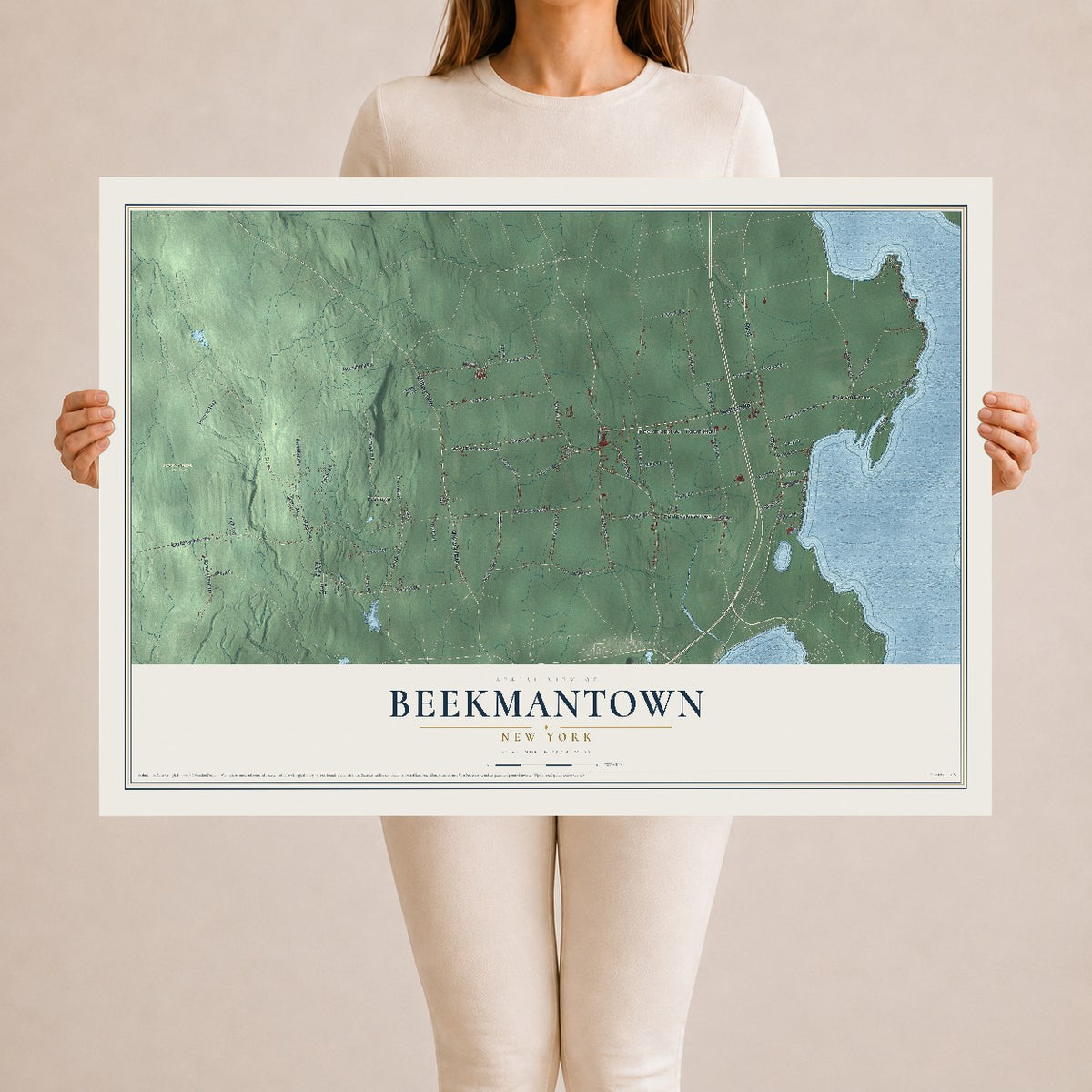 Beekmantown, New York map print, 24" x 36" Archival Matte Print mockup