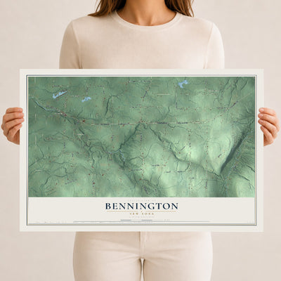 Bennington, New York map print, 12" x 18" Archival Matte Print mockup