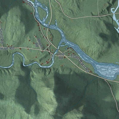 Close-up 1 of the Benson, New York map artwork