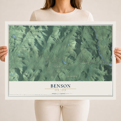 Benson, New York map print, 18" x 24" Archival Matte Print mockup