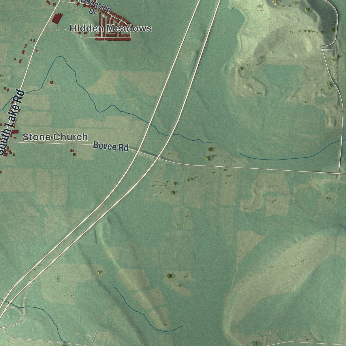 Close-up 2 of the Bergen, New York map artwork