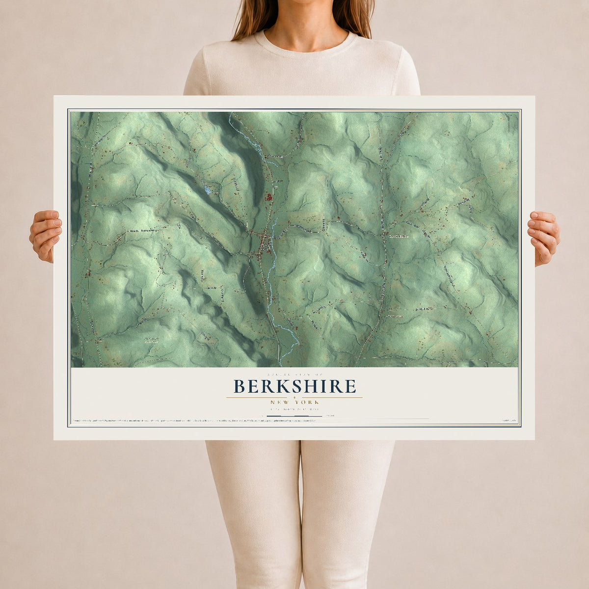 Berkshire, New York map print, 24" x 36" Archival Matte Print mockup