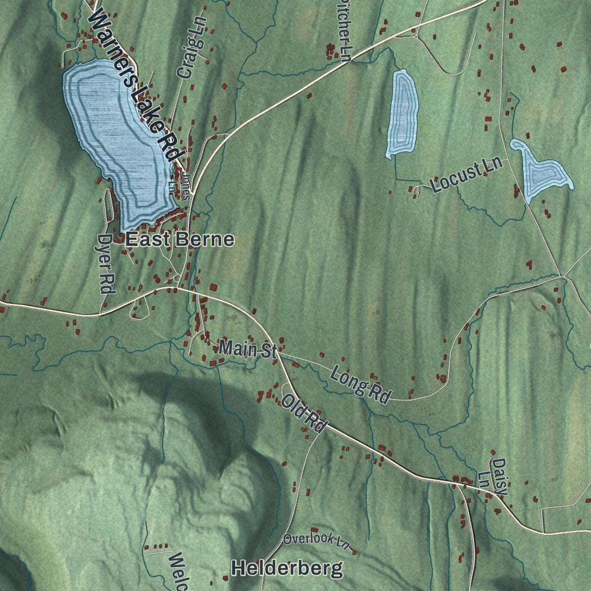 Close-up 1 of the Berne, New York map artwork