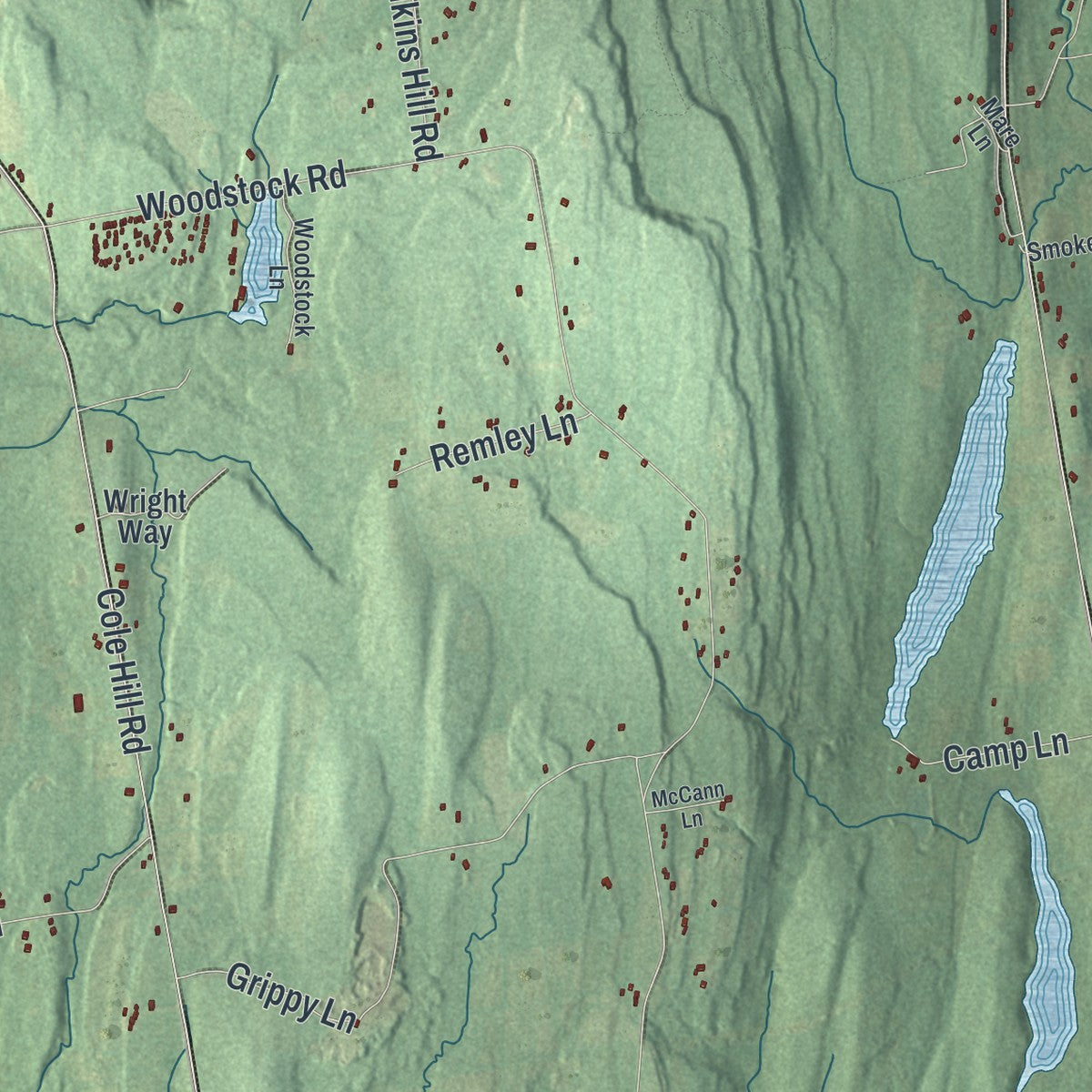 Close-up 2 of the Berne, New York map artwork