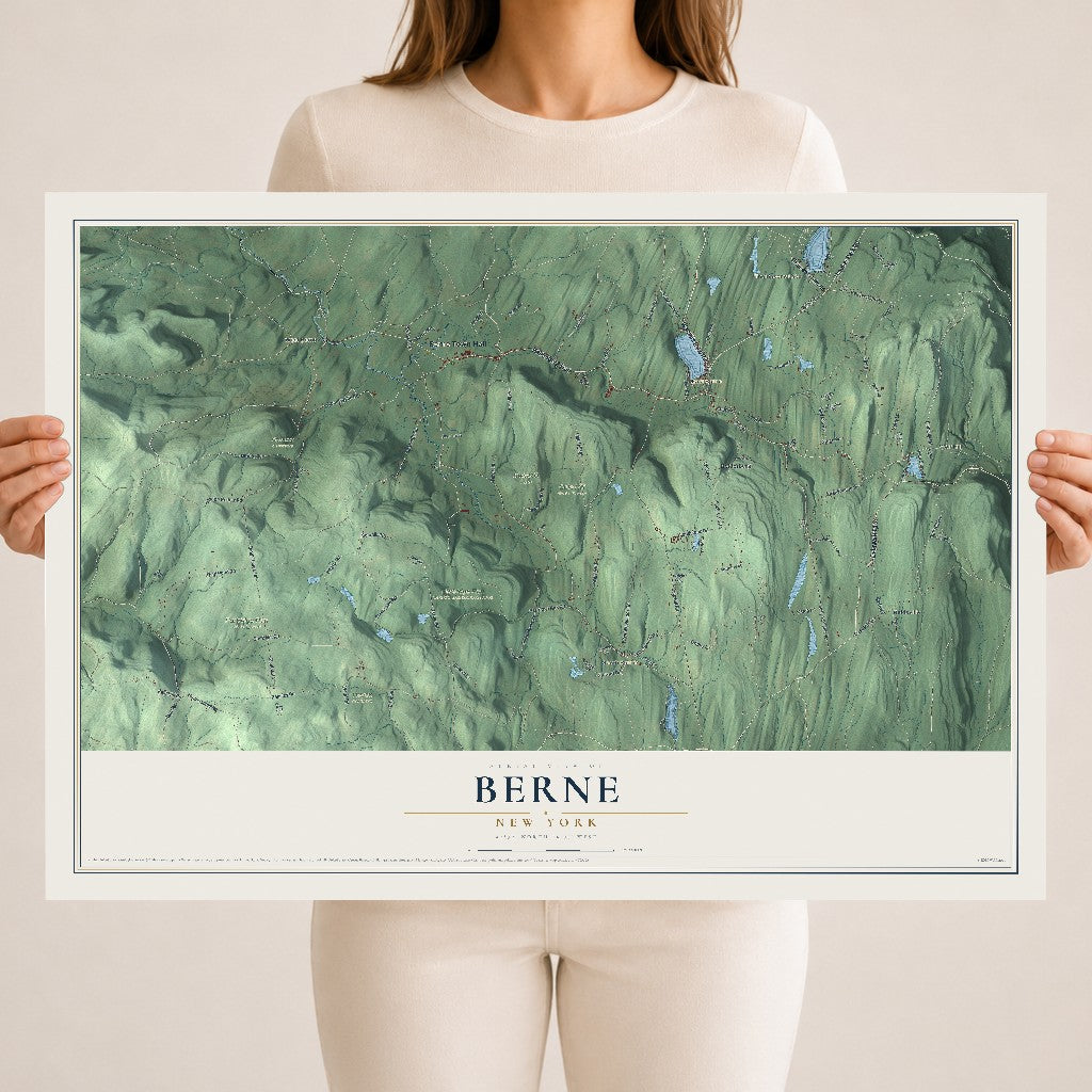 Berne, New York map print, 18" x 24" Archival Matte Print mockup