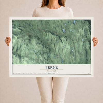 Berne, New York map print, 24" x 36" Archival Matte Print mockup