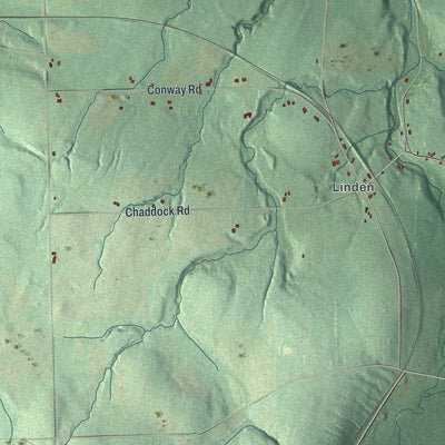Close-up 1 of the Bethany, New York map artwork
