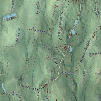 Close-up 2 of the Bethel, New York map artwork
