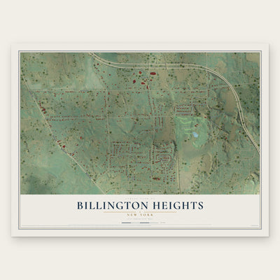 Billington Heights, New York map print, the full design