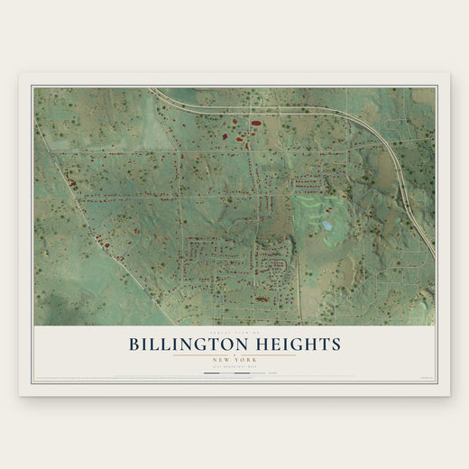Billington Heights, New York map print, the full design
