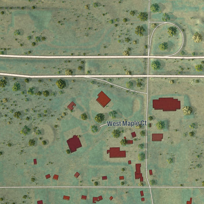 Close-up of the map of Billington Heights, New York print showing street and building detail