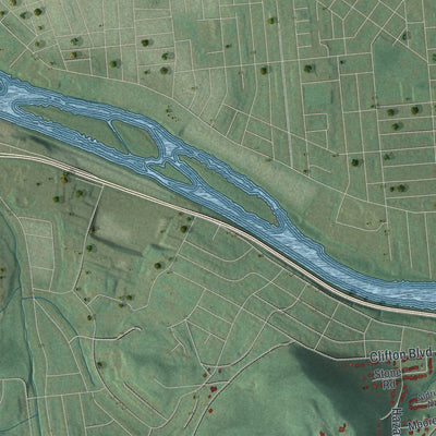Close-up 2 of the Binghamton Town (Broome County), New York map artwork