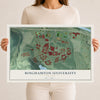 Binghamton University, New York map print, 12" x 18" Archival Matte Print mockup