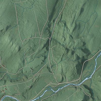 Close-up 2 of the Black Brook, New York map artwork