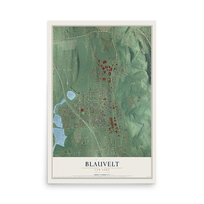 Blauvelt, New York map print, 12" x 18" Archival Matte Print mockup