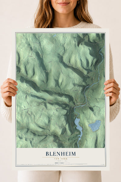 Blenheim, New York map print, 18" x 24" Archival Matte Print mockup