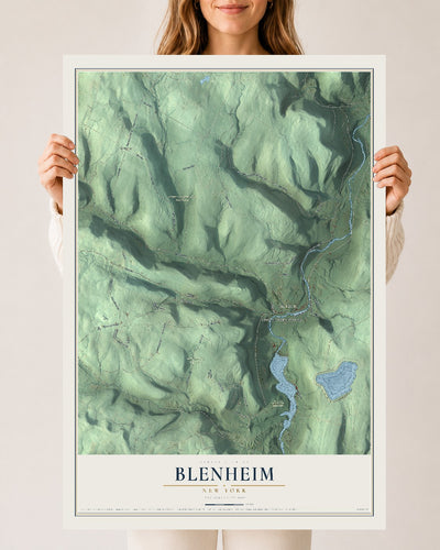Blenheim, New York map print, 24" x 36" Archival Matte Print mockup